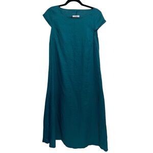 Visible Art Dress Womens Size S Linen Maxi A-line Pockets Lagenlook Artsy